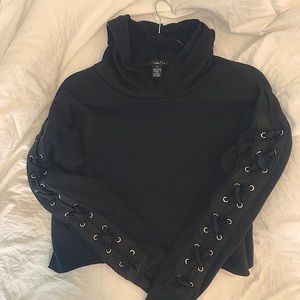 Cropped black hoodie